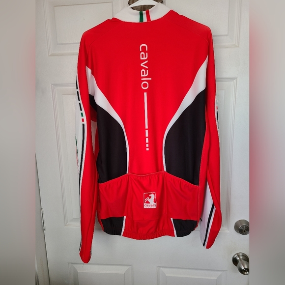 Cavalo Men's Performance Long Sleeve Bicycle Jersey, Size:XXL Color: Red - Picture 11 of 13